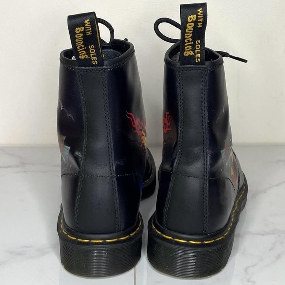 Dr. Martens x Rick Griffin 1460 Black Leather Eye Backhand Tattoo Boots 10 43 main image 12